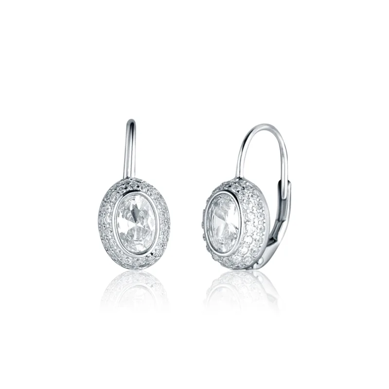 JVD Dámské stříbrné klasické náušnice na patent se zirkony SVLE2535XJ6BI00