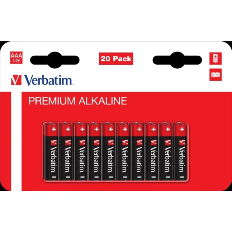 VERBATIM Alkalická Baterie AAA 20 Pack / LR03 49876