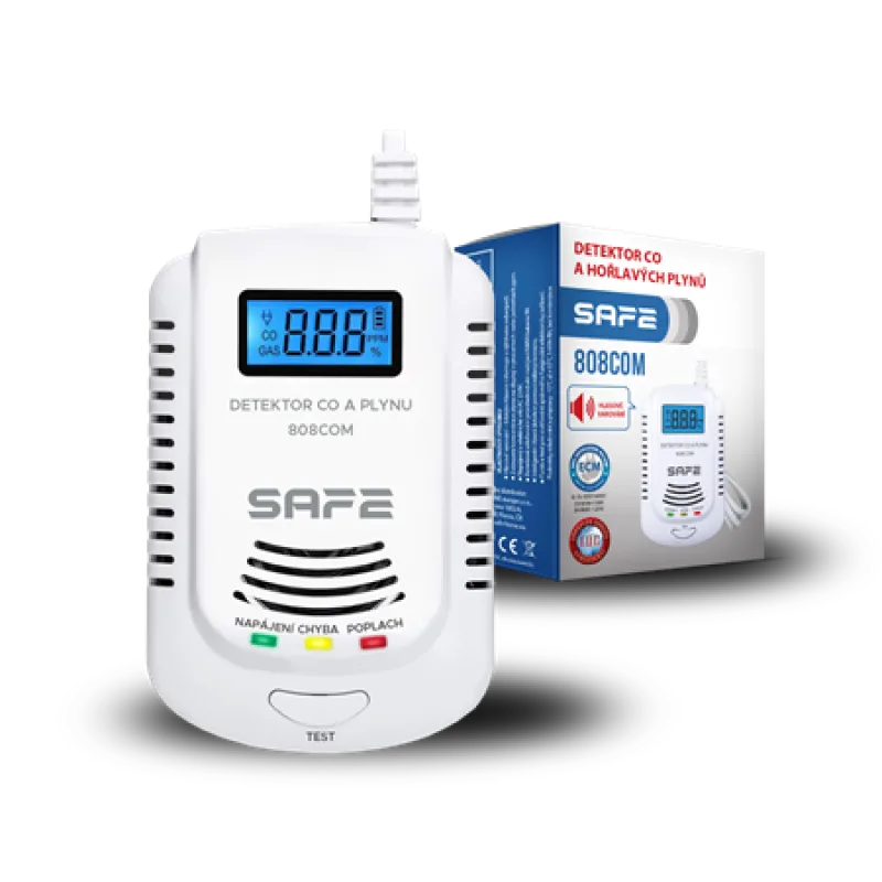Safe Kombinovaný detektor CO, hořlavých a výbušných plynů 808COM…