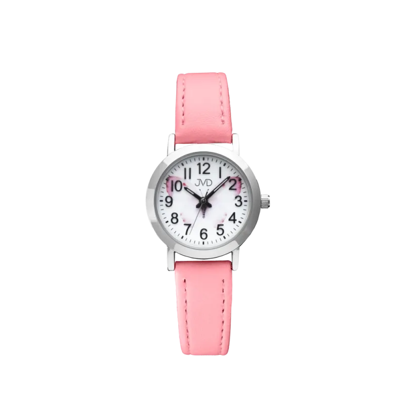 JVD Dětské dívčí růžové náramkové hodinky s motýlkem JVD J7227.3