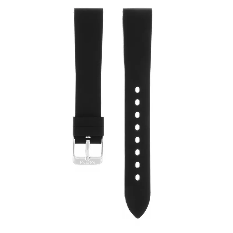 MPM Silikonový řemínek z velmi jemného materiálu RJ.15350 (16 mm) - černý RJ.15350.1614.9090.L