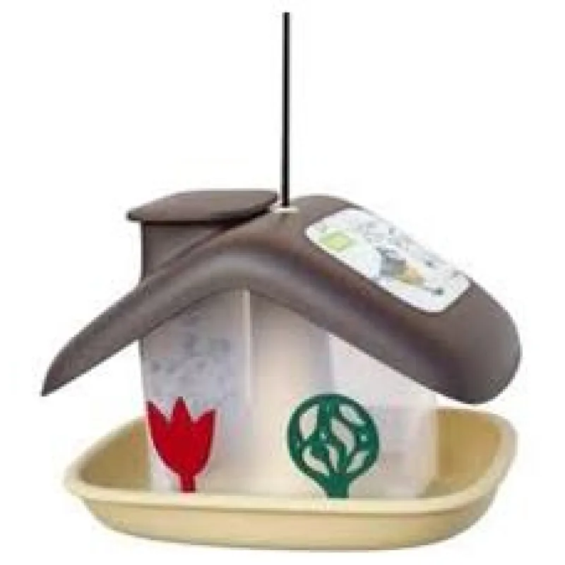 Krmítko venkovní domek plast hnědá 1 ks