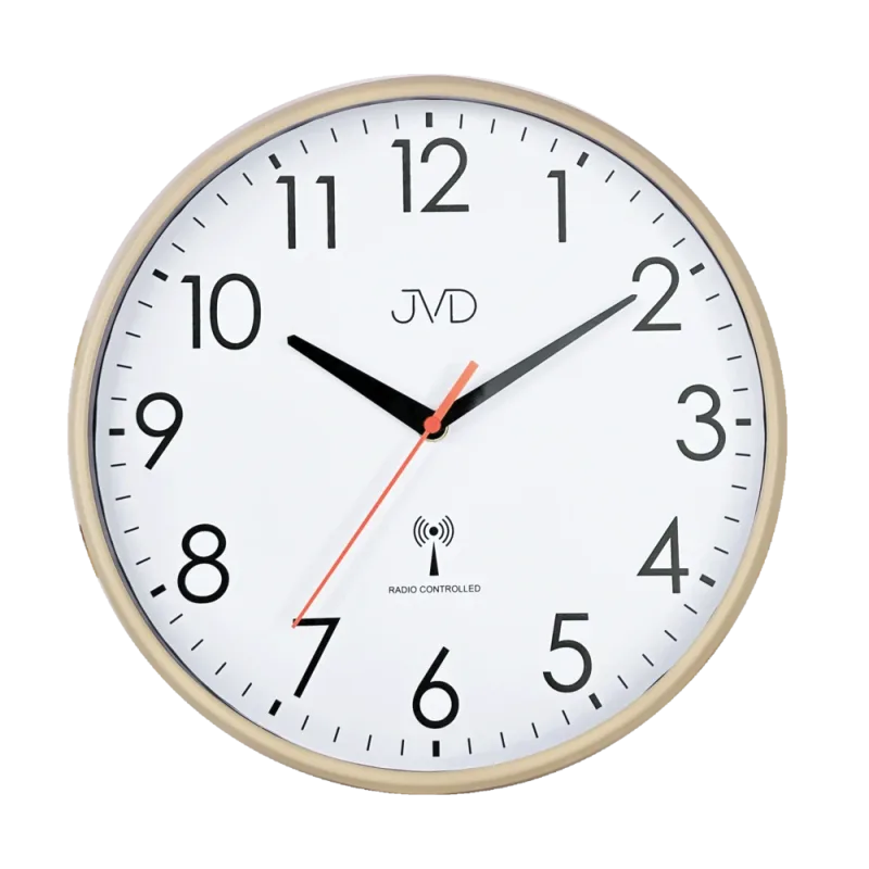 JVD Nástěnné přehledné rádiem řízené hodiny s plynulým chodem JVD RH502.1