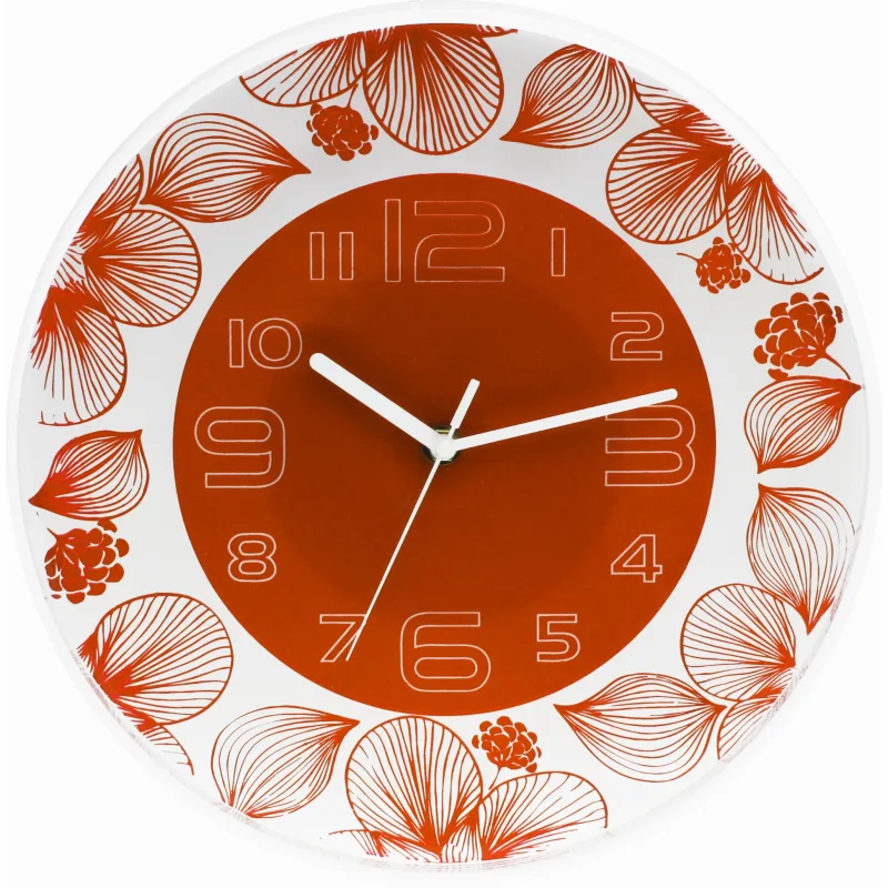 MPM Oranžové nástěnné kulaté hodiny MPM E01.3227