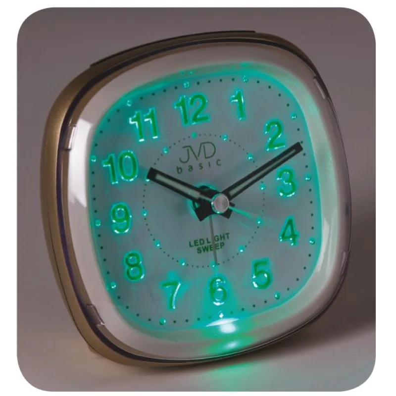 Ručkový netikající svítící budík JVD sweep SRP813.4 s LED osvětlením