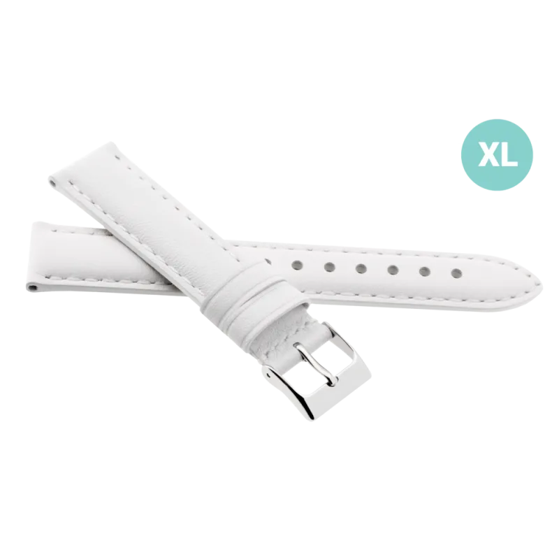 JVD Kožený dámský bílý řemínek na hodinky R41304/16XL