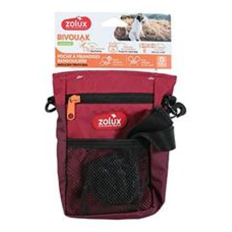 Kapsička na pamlsky BIVOUAK s popruhem červená Zolux 1 ks červená