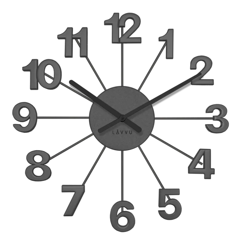 LAVVU Černé antracitové hodiny Nuance ⌀42cm LCT5001