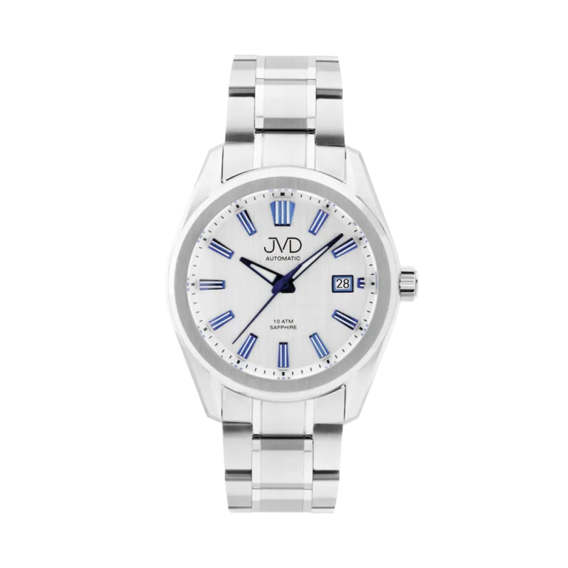 JVD Pánské stříbrné vodotěsné hodinky se safírovým sklem automaty JVD JE1011.1