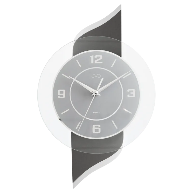 JVD Nástěnné dřevěné skleněné netikající tiché hodiny JVD NS22004/98