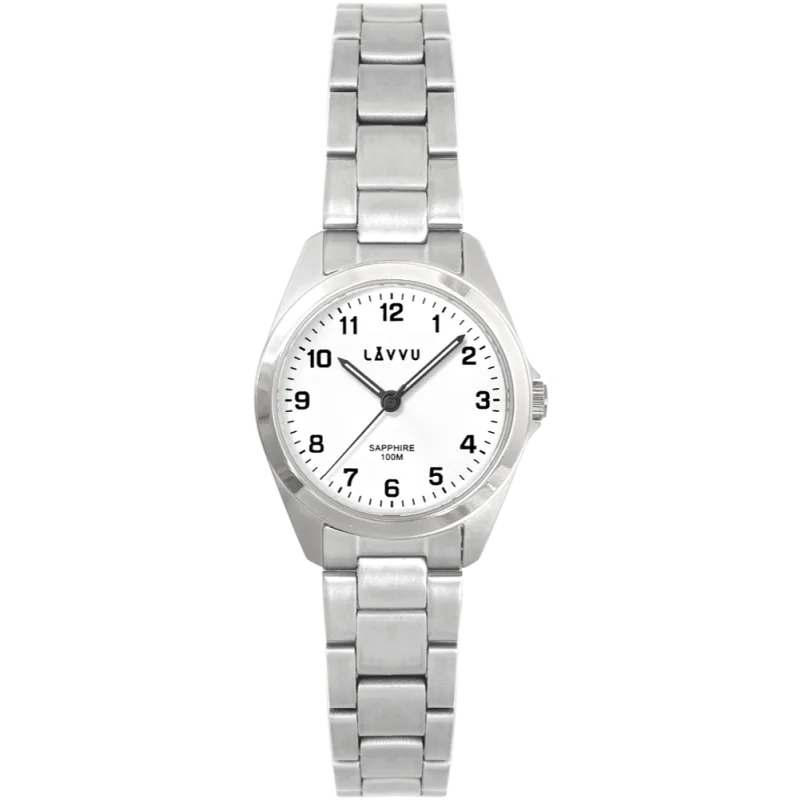 LAVVU Stříbrné dámské titanové hodinky EINA s vodotěsností 100M a safírovým sklem LWL5050