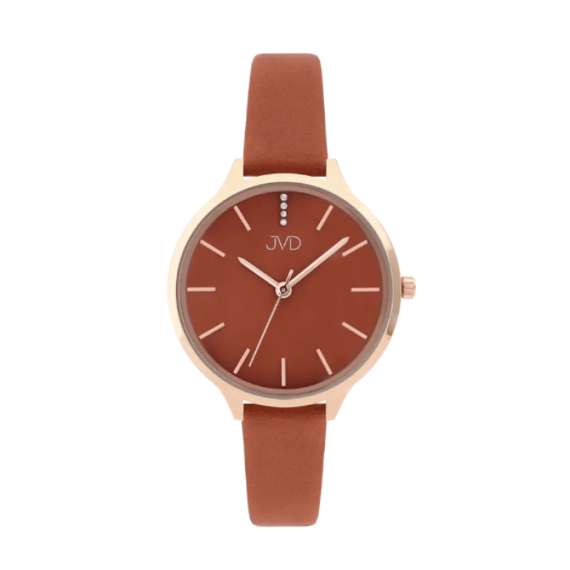 JVD Dámské designové hodinky JVD JZ201.7 s řemínkem z pravé kůže