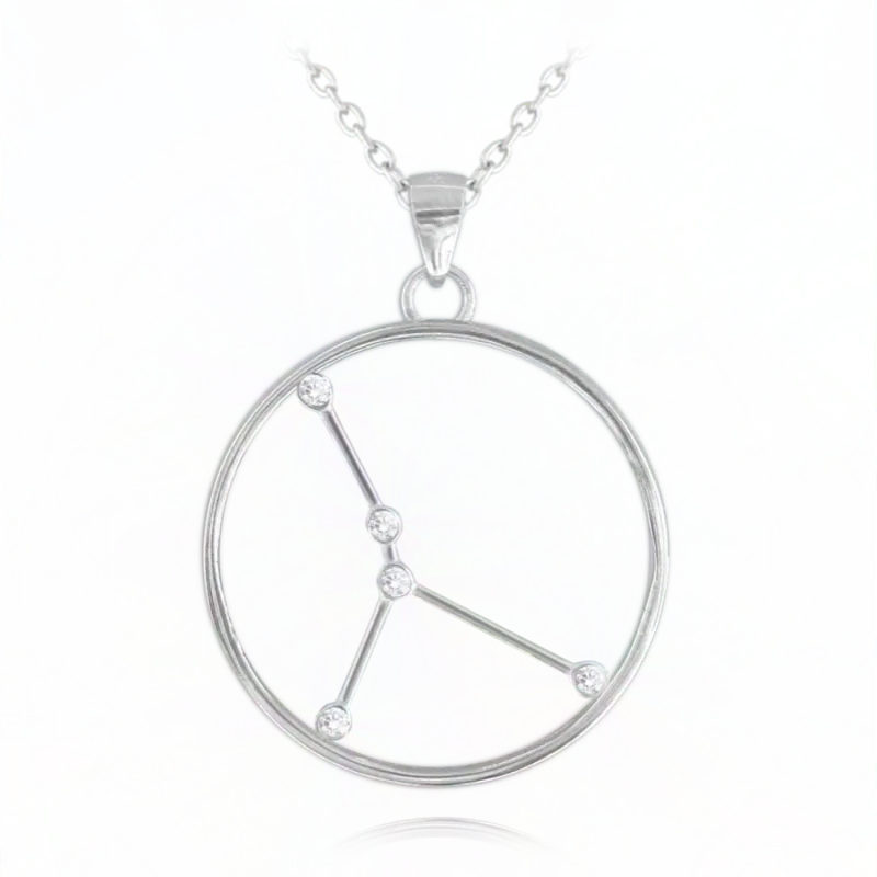 MINET Stříbrný náhrdelník Stars znamení RAK Czech Crystal JMAS9507SN45