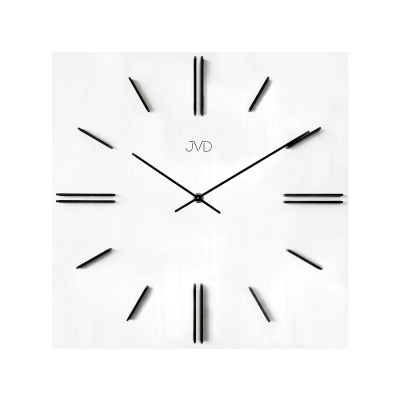 Designové moderní dřevěné hranaté hodiny s 3D číslicemi JVD HC45.3
