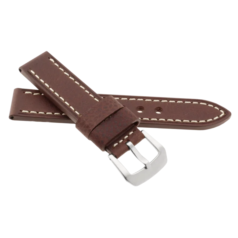 JVD Kožený unisex hnědý řemínek na hodinky R41202/20