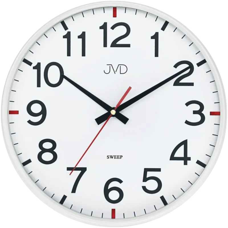 JVD Pastelové bílé nástěnné tiché netikající hodiny JVD HX2508.1