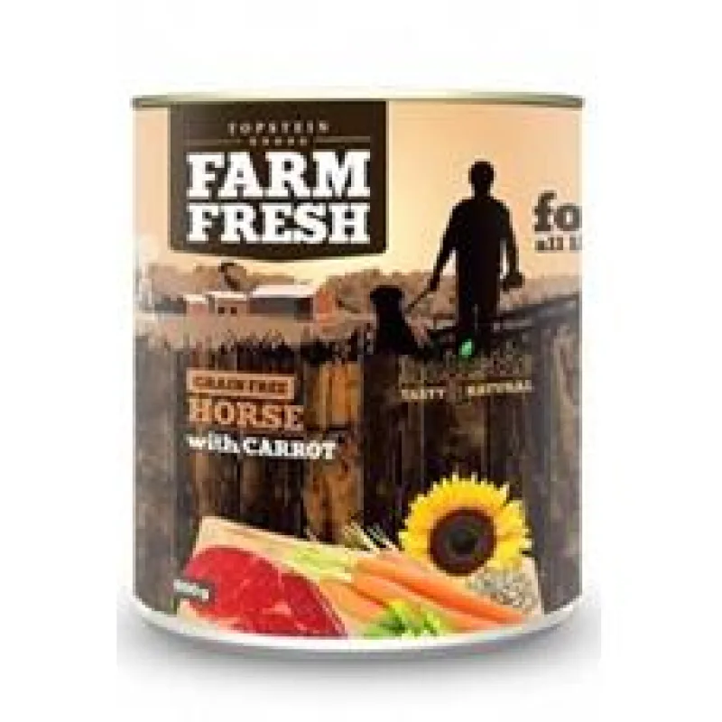 Farm Fresh Dog Horse with Carrot konzerva 800g - promáčknuté - 8 ks skladem