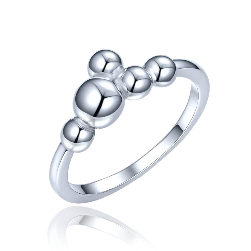 MINET Elegantní stříbrný prsten s kuličkami vel. 51