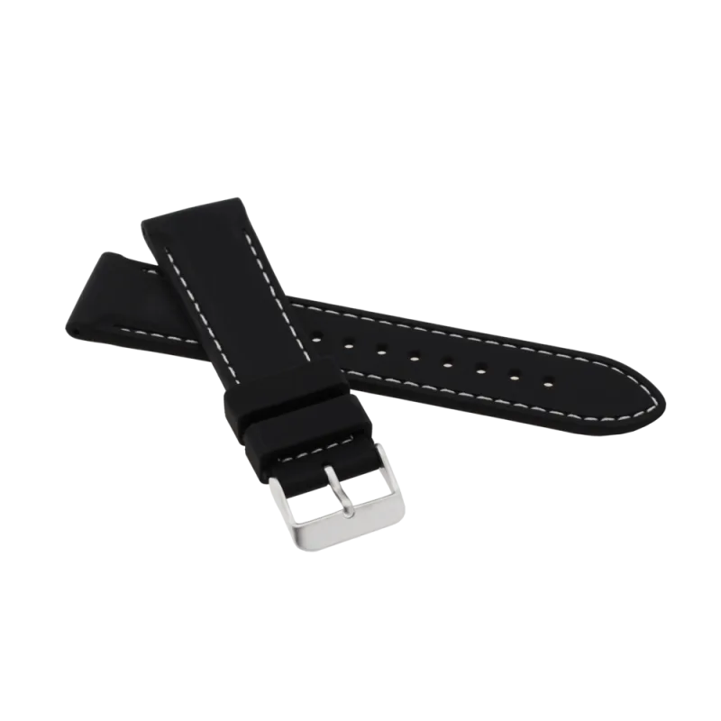 JVD Pánský černý silikonový řemínek na hodinky RP 103/22