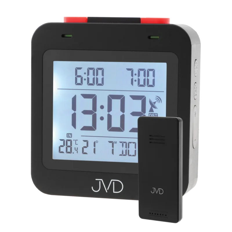 JVD Černý digitální rádiem řízený budík JVD RB3552.2