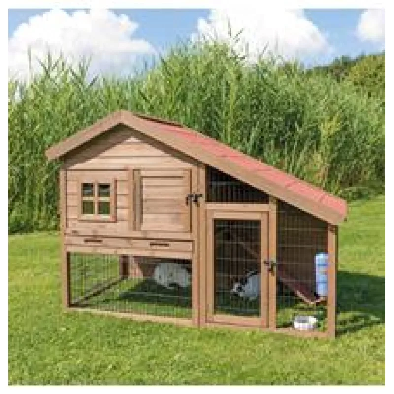 Natura dřevěný dům s výběhem pro králíky 151x107x80 cm 1 ks