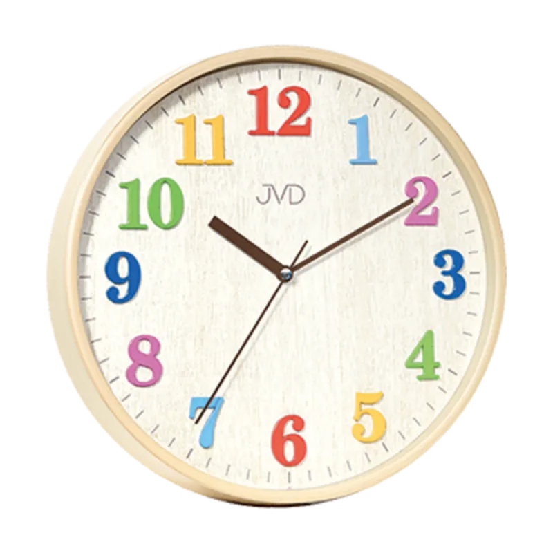 JVD Dětské barevené čitelné hodiny v dřevěném dekoru JVD HA49.1