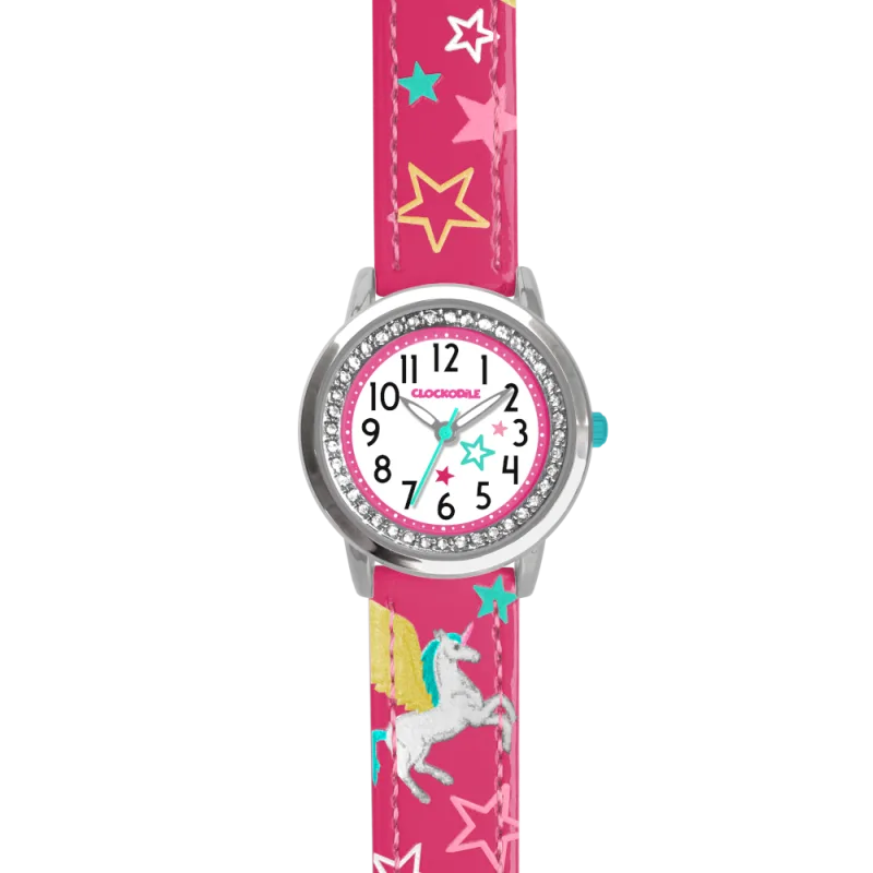 CLOCKODILE Náramkové růžové dívčí dětské hodinky JEDNOROŽEC CWG5161