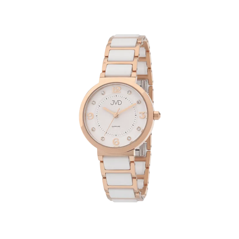 Dámské náramkové hodinky JVD JG1004.2 se safírovým sklem a keramickými prvky
