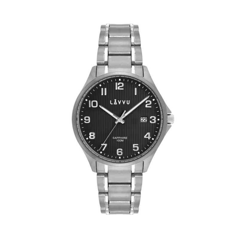 LAVVU Titanové hodinky se safírovým sklem TITANIUM LILLEHAMMER Black LWM0154