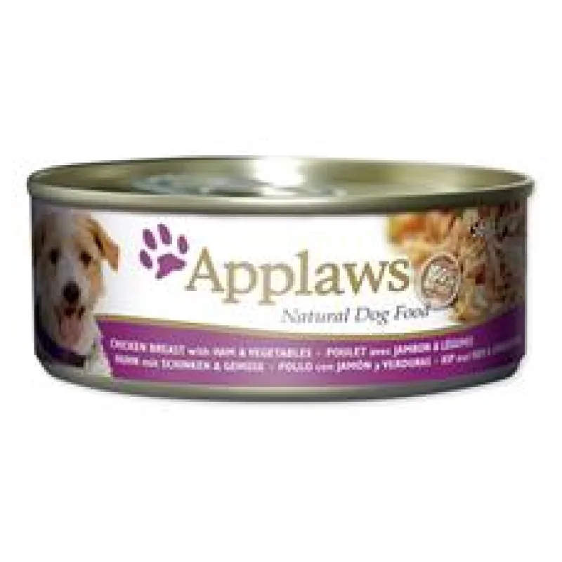 Konzerva APPLAWS Dog Chicken, Ham & Veg 156 g