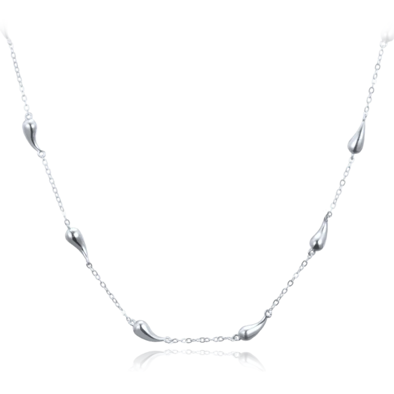 MINET Moderní stříbrný náhrdelník kapky JMAN0565SN48