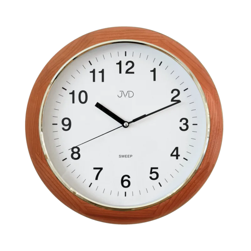 JVD Kulaté dřevěné netikající tiché hodiny JVD NS19040/23