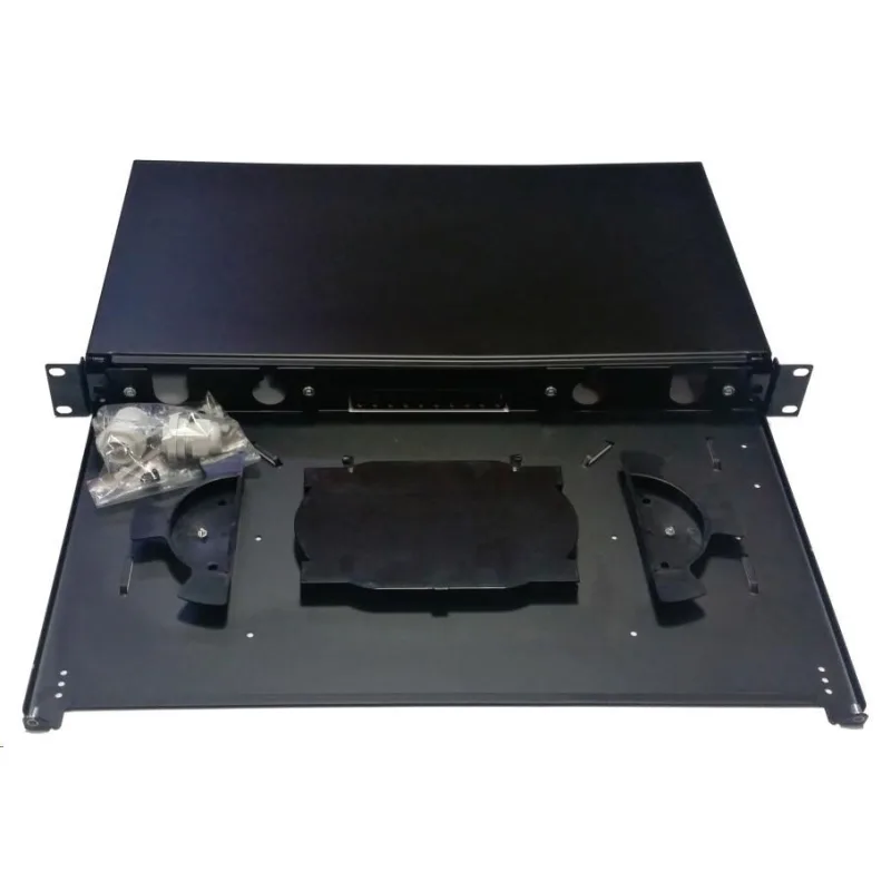 Optická vana výsuvná 1U, modulární bez čela s kazetou na 24 svarů, …