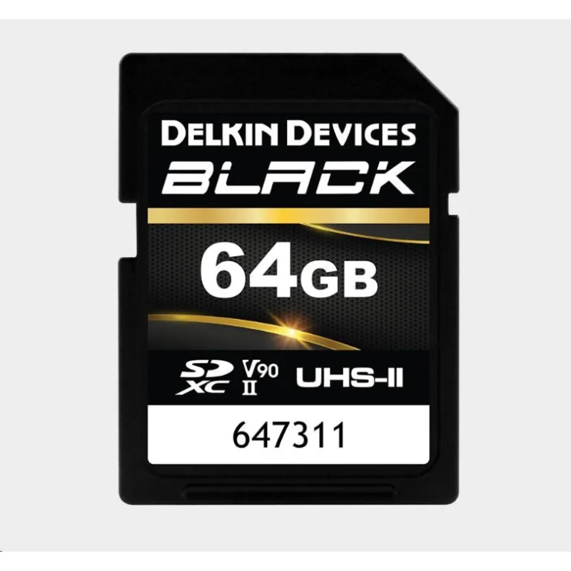 Delkin SDXC BLACK Rugged UHS-II R300/ W250 (V90) 64GB (new) DSDBV9064BX