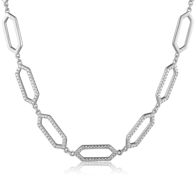 JVD Dámský stříbrný mohutný náhrdelník se zirkony SVLN0951SH2BI45