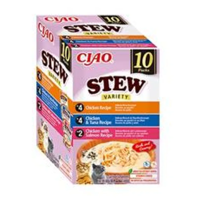 Churu Cat BOX Stew Chick.&Chick.Tuna&Chick.Salm. 10x40g