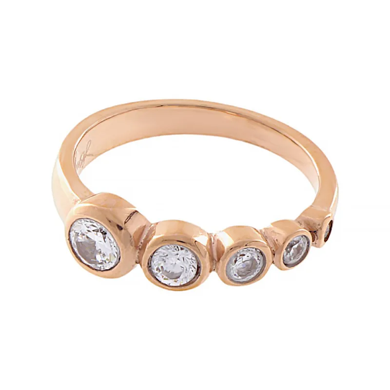 Nerezový prsten 70009 (velikost 52) - růžově pozlacený