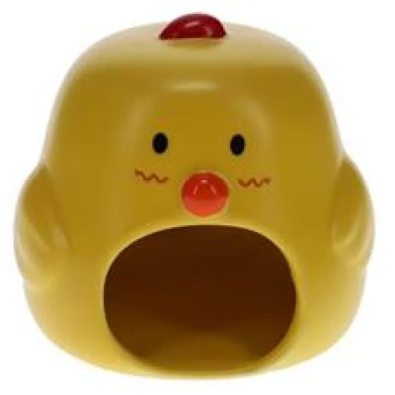 Domek keramika hlod. žlutý, kuře DuvoPlus 11x10x12cm 1 ks