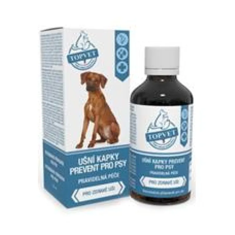 Ušní kapky Prevent pro psy TOPVET 50 ml
