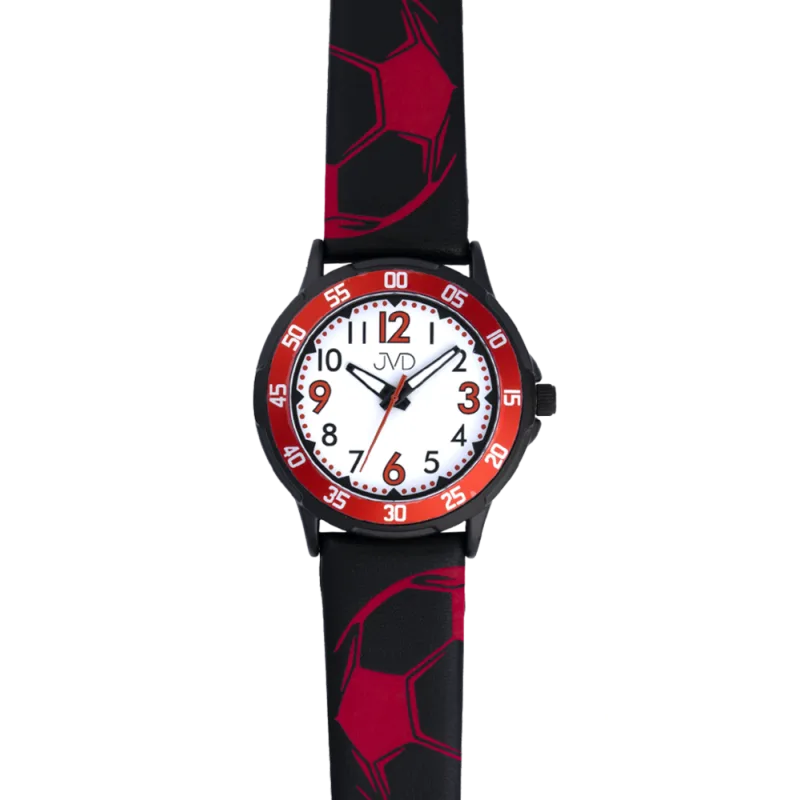 JVD Dětské chlapecké černo červené náramkové hodinky JVD J7220.2