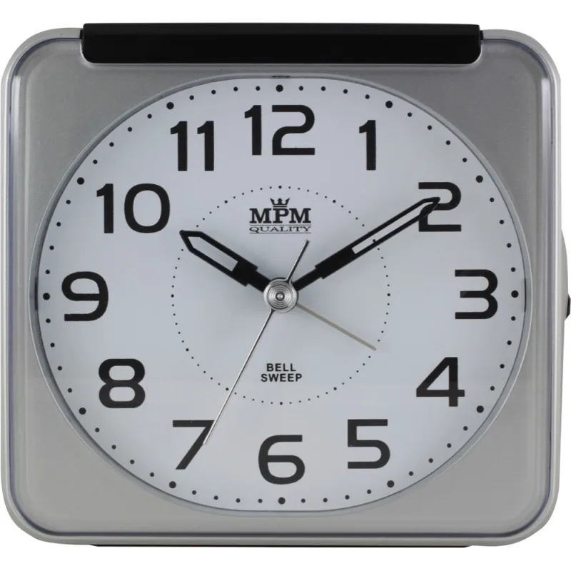 MPM Černý netikající hranatý sweep budík MPM C01.3529