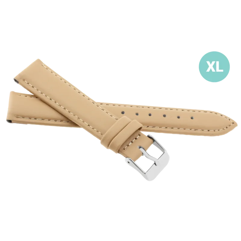 JVD Krémový prošívaný kožený řemínek na hodinky R17417/20XL