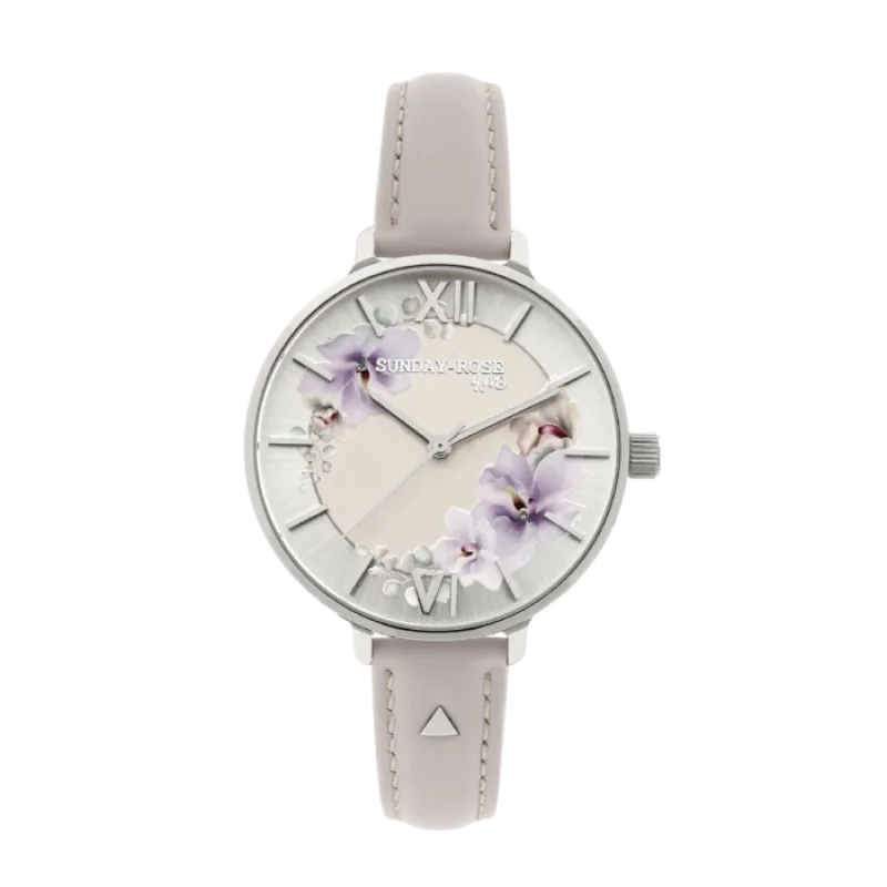 Dámské luxusní designové hodinky SUNDAY ROSE Spirit SILVER SUN-S10 ŘEMÍNEK