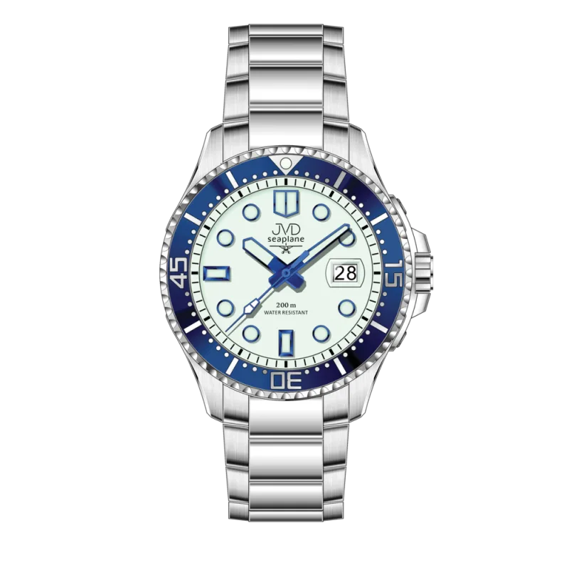JVD Pánské vodotěsné ocelové náramkové hodinky pro potapěče 20ATM JVD JE1012.5