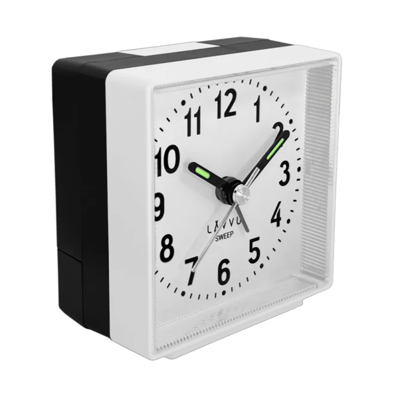 LAVVU Bílý ručkový budík SWEEP s plynulým chodem - 3 ROKY ZÁRUKA! LAS3016