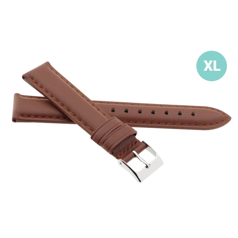 JVD Kožený unisex hnědý řemínek na hodinky R41302/16XL