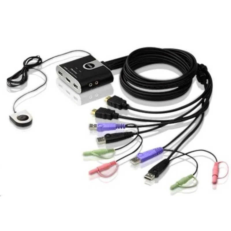 ATEN 2-portový HDMI KVM USB2.0 mini, audio, 1.2m káble, DO CS-692
