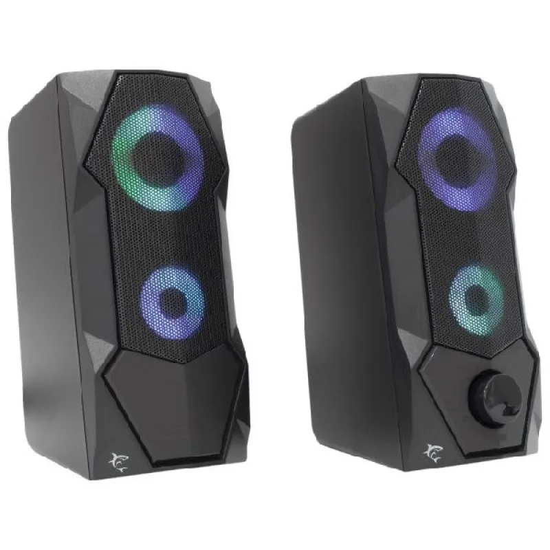 White Shark 2.0 FLOW speakers, RGB, black FLOW