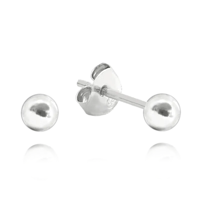 MINET Stříbrné náušnice KULIČKY MALÉ 3 mm