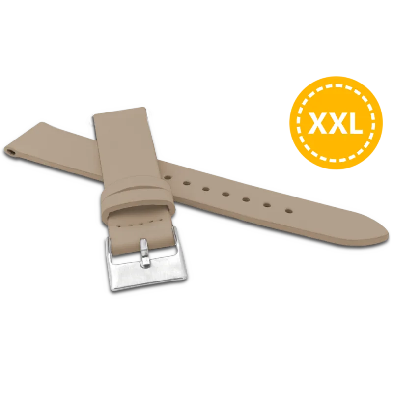 MINET XXL Prodloužený béžový řemínek z luxusní kůže Top Grain - 18 - XXL MSSXC18